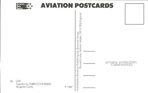 Flugzeuge Zivil LOT Tupolev Tu 154B2 CCCP 85455 Kat. Airplanes Avions