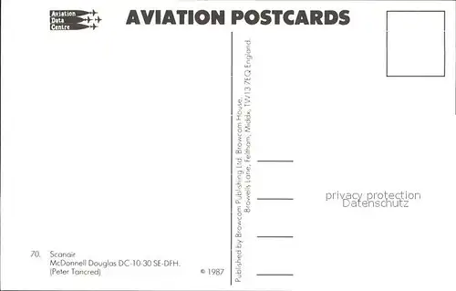 Flugzeuge Zivil Scanair McDonnell Douglas DC 10 30 SE DFH Kat. Airplanes Avions