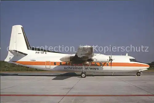 Flugzeuge Zivil Schreiner Airways Fokker F 27 PH SFA  Kat. Airplanes Avions