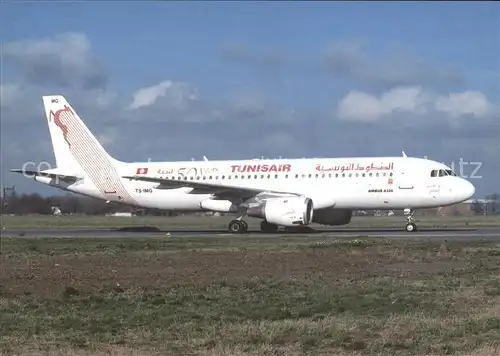 Flugzeuge Zivil Tunisair Airbus Industrie A320 211 TS IMG cn 390 Kat. Airplanes Avions