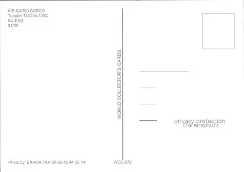 Flugzeuge Zivil Air Cairo Cargo Tupolev TU 204 120C SU EAG Kat. Airplanes Avions