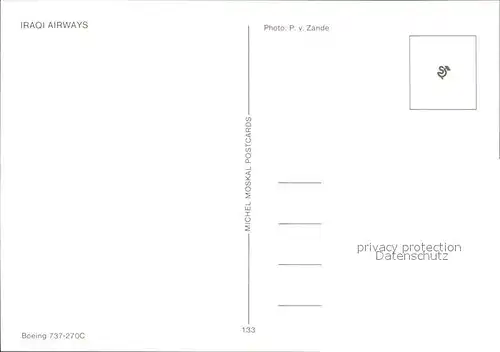 Flugzeuge Zivil Iraqi Airways Boeing 737 270C Kat. Airplanes Avions
