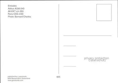 Flugzeuge Zivil Emirates Airbus A330 243 A6 EKT c n 293 Kat. Airplanes Avions