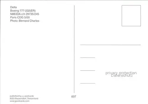 Flugzeuge Zivil Delta Boeing 777 232 ER N863DA c n 29735 245 Kat. Airplanes Avions