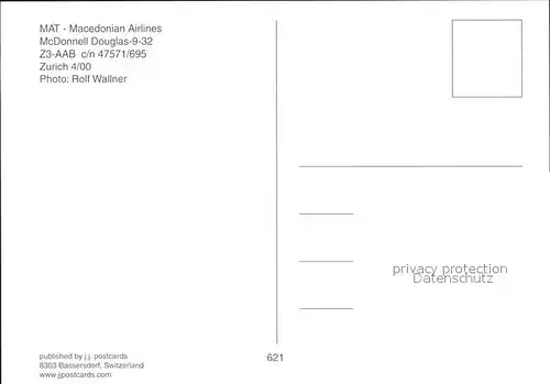Flugzeuge Zivil MAT Macedonian Airlines McDonnell Douglas 9 32 Z3 AAB  Kat. Airplanes Avions