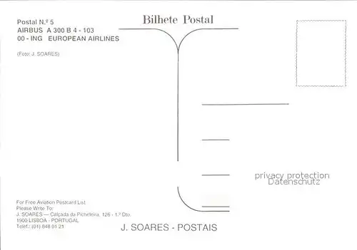 Flugzeuge Zivil European Airlines Airbus A300B4 103 00 ING  Kat. Airplanes Avions