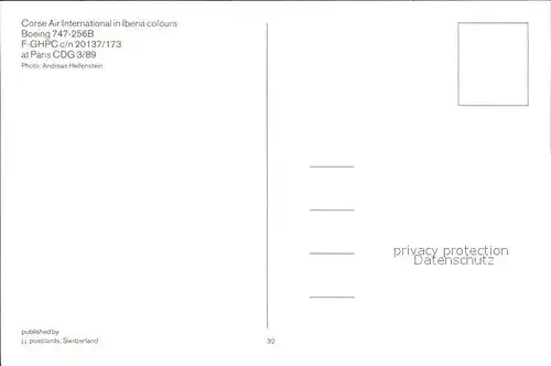 Flugzeuge Zivil Corse Air International Iberia colours Boeing 747 256B F GHPC  Kat. Airplanes Avions