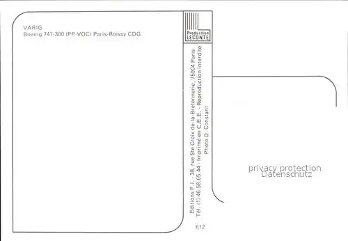 Flugzeuge Zivil Varig Boeing 747 300 PP VOC  Kat. Airplanes Avions
