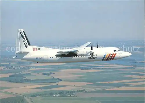 Flugzeuge Zivil SAS Scandinavian Commuter Fokker 50 OY KAE Kat. Airplanes Avions