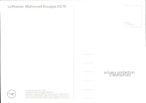 Lufthansa McDonnell Douglas DC10 Kat. Flug