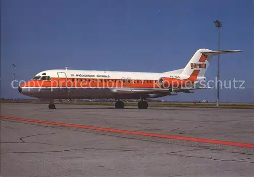 Flugzeuge Zivil Garuda Indonesian Airways Fokker F28 4000 PK GKG C N 11171 Kat. Airplanes Avions