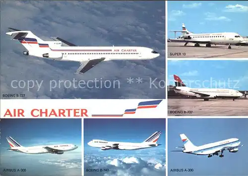 Flugzeuge Zivil Air Charter Boeing 727 Air France Boeing 747 Air Inter Airbus A 300 Kat. Airplanes Avions
