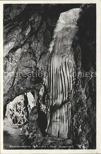 Hoehlen Caves Grottes Baumannshoehle Ruebeland Harz Wasserfall Kat. Berge