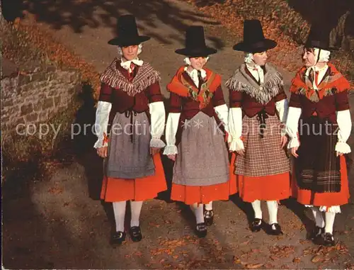 Trachten England Wales Welsh Folk Dancers Nationale Costume Kat. Trachten