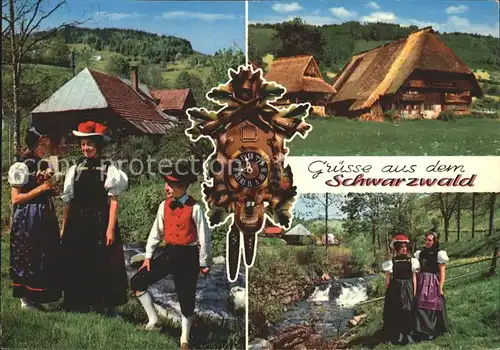 Trachten Schwarzwald Bollenhut Kuckucksuhr Schwarzwaldhaus Kat. Trachten