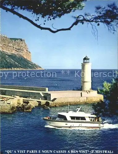 Leuchtturm Lighthouse Motorboot Cassis Phare Cap Canaille Kat. Gebaeude