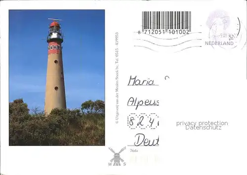 Leuchtturm Lighthouse Schiermonnikoog Kat. Gebaeude