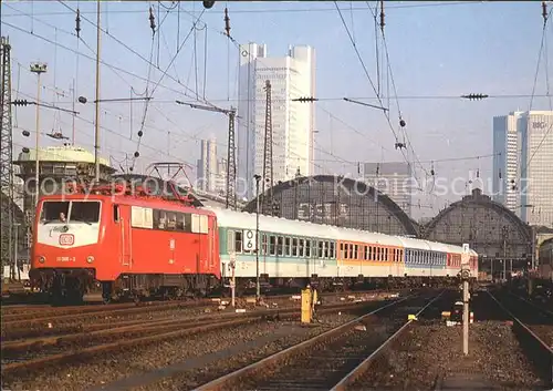Eisenbahn Elektro Schnellzuglokomotive 111 068 3 Frankfurt am Main Bahnhof Kat. Eisenbahn