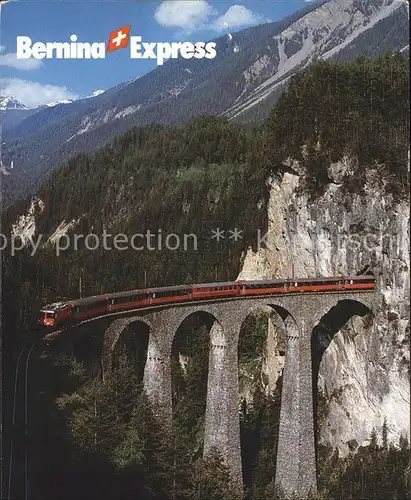 Eisenbahn Bernina Express Landwasser Viadukt Filisur  Kat. Eisenbahn