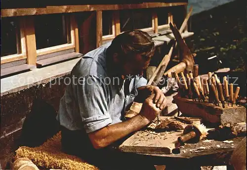 Handwerk Holzschnitzer Wurzelhuette am Tannerberg Alberschwende  Kat. Handwerk