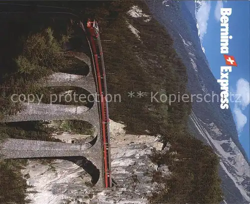 Eisenbahn Bernina Express Landwasser Viadukt Filisur Kat. Eisenbahn