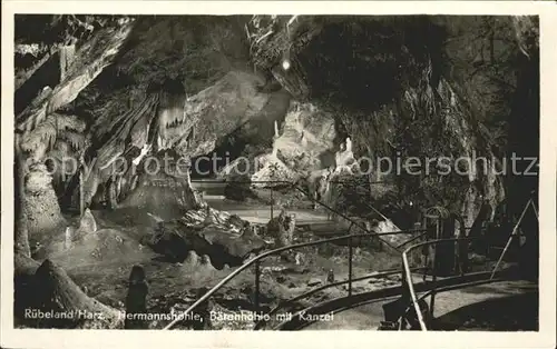 Hoehlen Caves Grottes Ruebeland Harz Hermannshoehle Baerenhoehle Kanzel Kat. Berge
