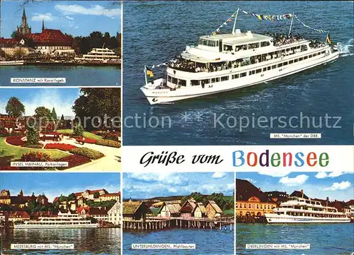 Motorschiffe MS Muenchen Bodensee Unteruhldingen Pfahlbauten  Kat. Schiffe