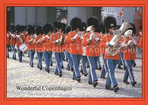 Leibgarde Wache Royal Guard Band Livgarden i galla Copenhagen Kat. Polizei