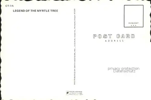 Liederkarte Legend of the Myrtle Tree  Kat. Musik