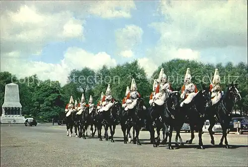 Leibgarde Wache New Queen s Life Guard Horse Guards London Kat. Polizei