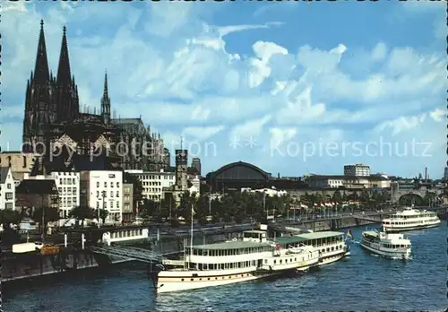 Dampfer Seitenrad Koeln Dom Rhein Kat. Schiffe