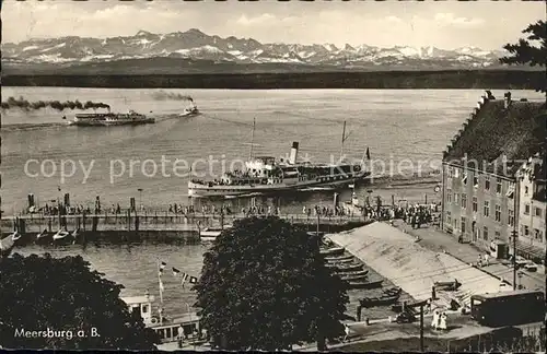 Dampfer Seitenrad Meersburg Bodensee Schiffslandestelle Kat. Schiffe