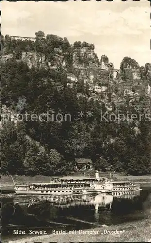 Dampfer Seitenrad Dresden Bastei Saechsische Schweiz Kat. Schiffe