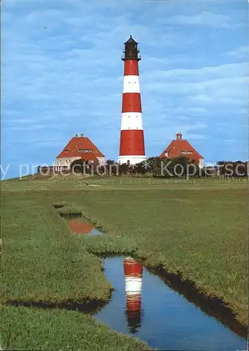 Leuchtturm Lighthouse Westerhever Kat. Gebaeude