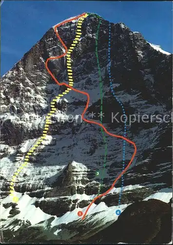 Bergsteigen Klettern Eiger Nordwand Route  Kat. Bergsteigen