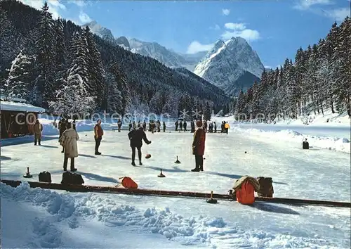 Wintersport Curling Riessersee Garmisch Partenkirchen Zugspitzgruppe Kat. Sport