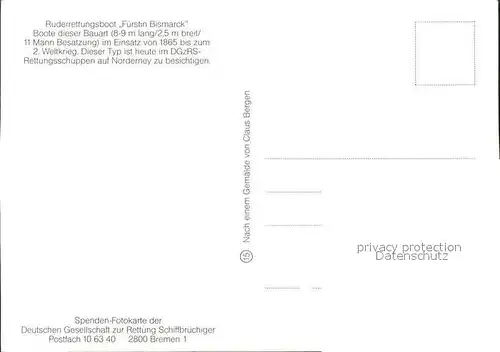 Boote Ruderrettungsboot Fuerstin Bismarck / Schiffe /