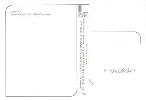 Flugzeuge Zivil Cubana Ilyushin 62M CU T1259 Kat. Airplanes Avions