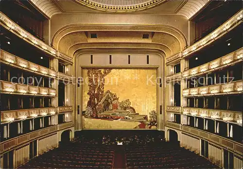 Opergebaeude Innenansicht Staatsoper Wien Eiserner Vorhang Kat. Gebaeude