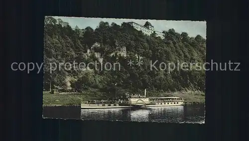 Dampfer Seitenrad Kaiser Wilhelm Schloss Fuerstenberg Weser  Kat. Schiffe