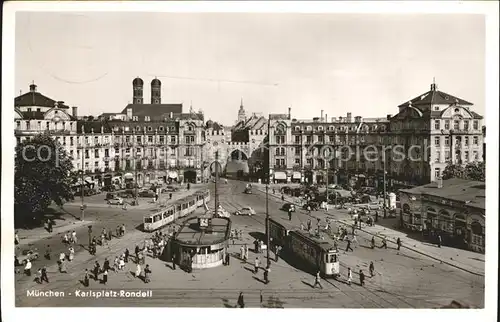 Strassenbahn Muenchen Karlsplatz Rondell Kat. Strassenbahn