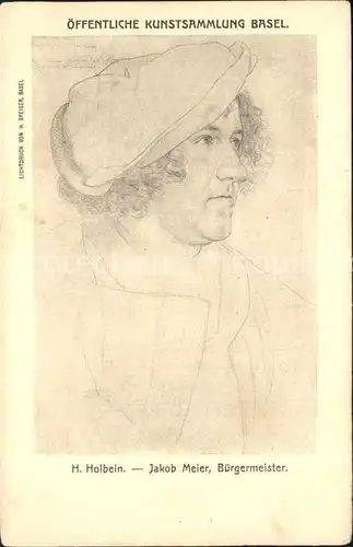 Holbein Hans Jakob Meier Buergermeister  Kat. Kuenstlerkarte