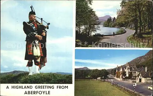 Dudelsack Highland Piper Echo Rock Loch Ard Aberfoyle  Kat. Musik