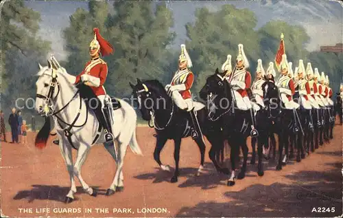 Kuenstlerkarte Conrad Leigh Life Guards in the Park London Kat. Kuenstlerkarte