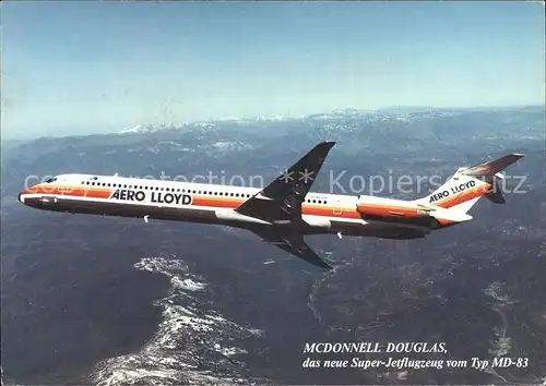 Flugzeuge Zivil Aero Lloyd McDonnell Douglas Super Jetflugzeug Typ MD 83 Kat. Airplanes Avions