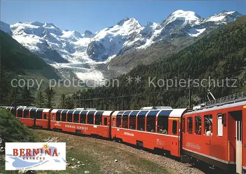 Eisenbahn Bernina Express Morteratschgletscher Bellavista Piz Bernina Kat. Eisenbahn