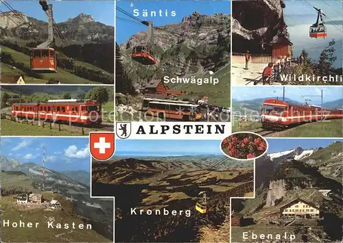 Eisenbahn Seilbahn Appenzell Alpstein Wildkirchli Ebenalp Kronberg Saentis  Kat. Eisenbahn