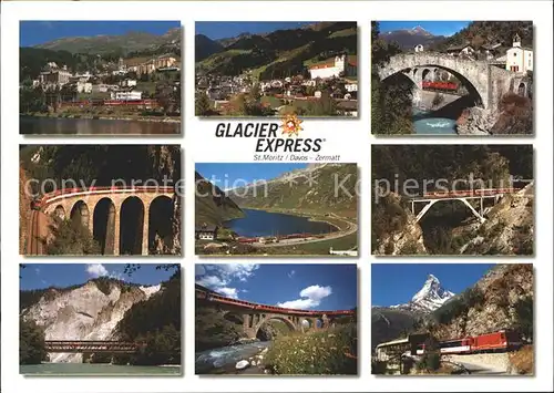 Eisenbahn Glacier Express St. Moritz Davos Zermatt Kat. Eisenbahn