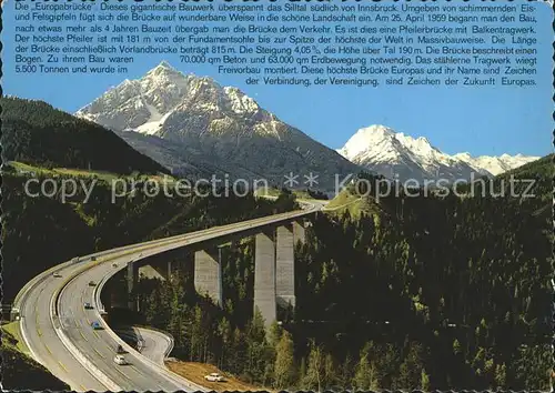 Bruecken Bridges Ponts Europabruecke Brennerautobahn Schoenberg Serles Habicht 