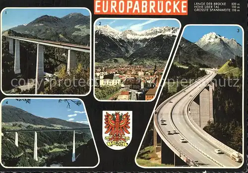Bruecken Bridges Ponts Eurobruecke Tirol Nockspitze Innsbruck Nordkette Habicht 